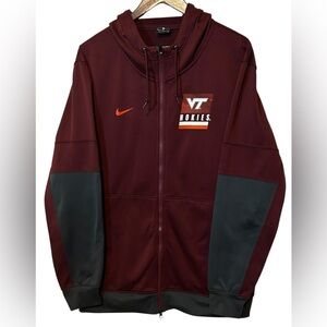 Men’s Nike Virginia Tech Hokies Zip Front Hooded Sweatshirt SZ XL